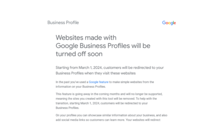 Google Tutup Situs Web yang dibuat Google Bisnis Profil